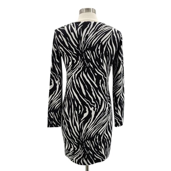 Diane Von Furstenberg Black and White Zebra Print Dress - Picture 4 of 11